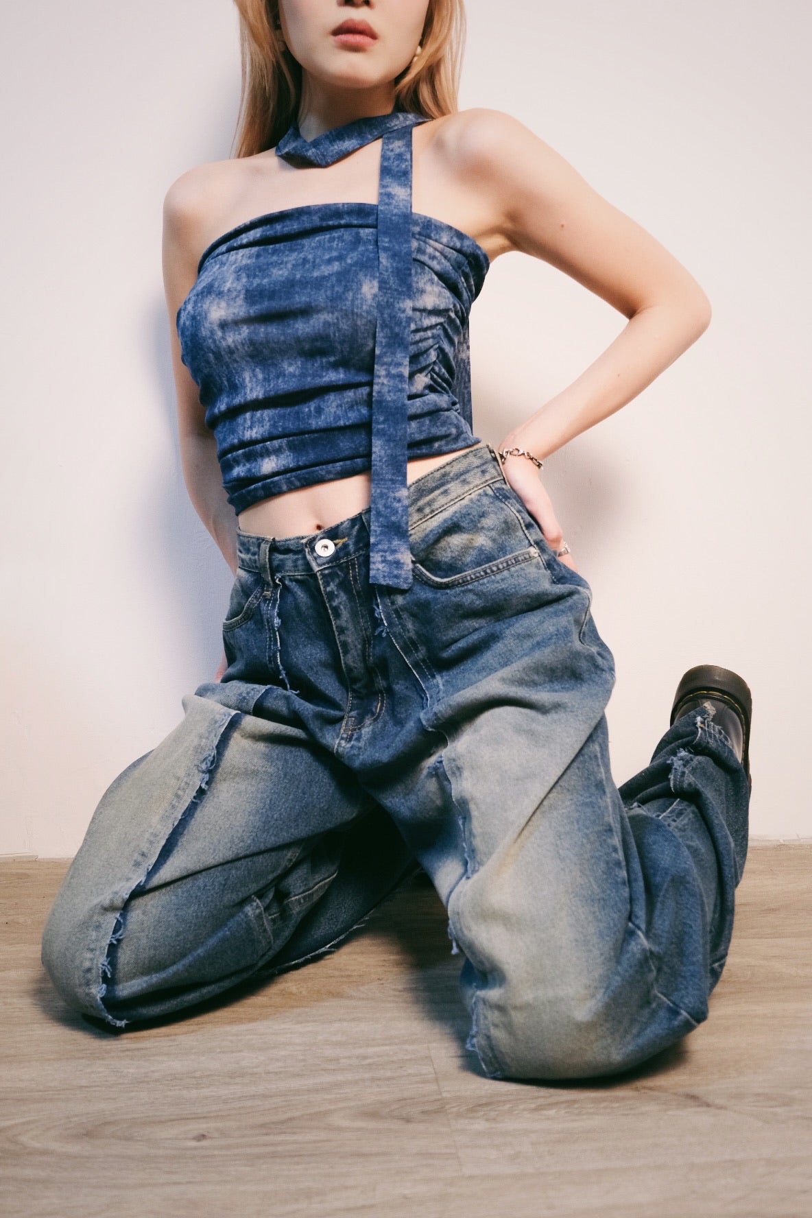 Splash Tube Top with Neck Acc