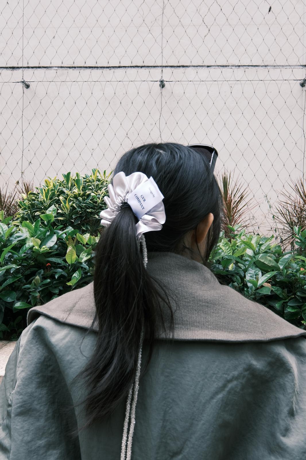 Silver flower Hair Rubber Band