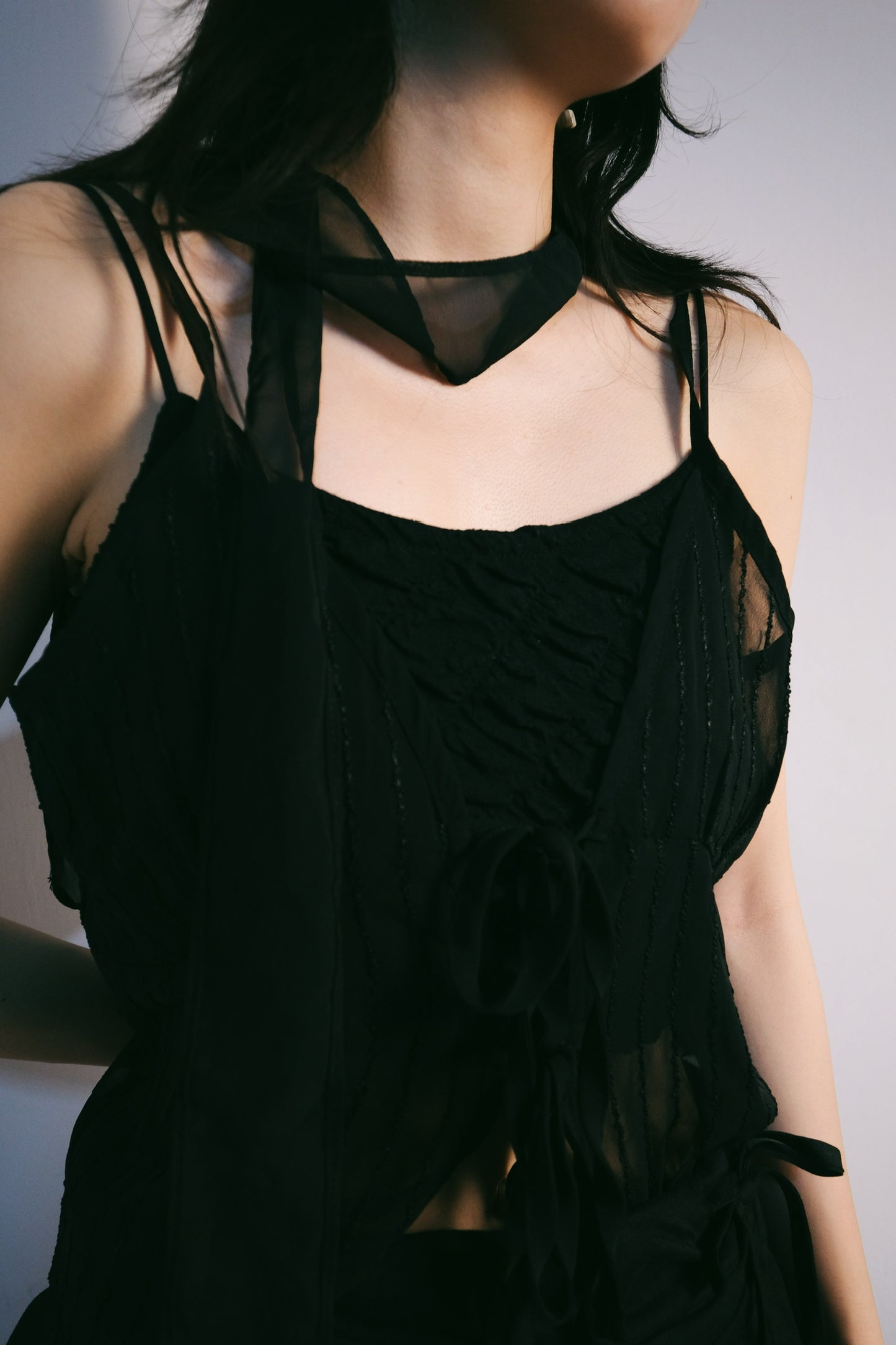 Sheer Top with Neck Acc